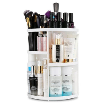 360 degrees Rotation Cosmetic Organizer - White - EZ Life